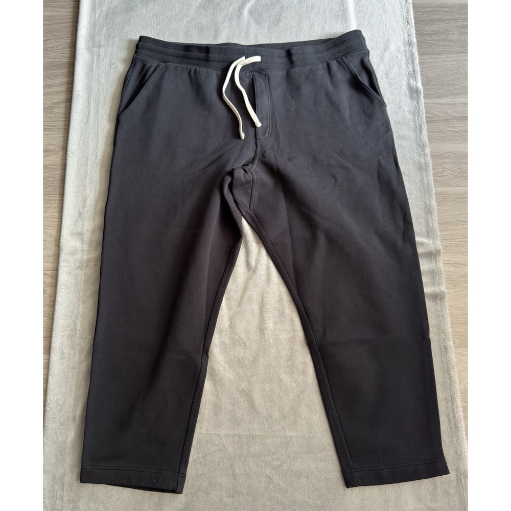 Duluth Trading Co Men's Sweatpants 2XL x 30 Black Relaxed Fit Cotton Fleece NWT